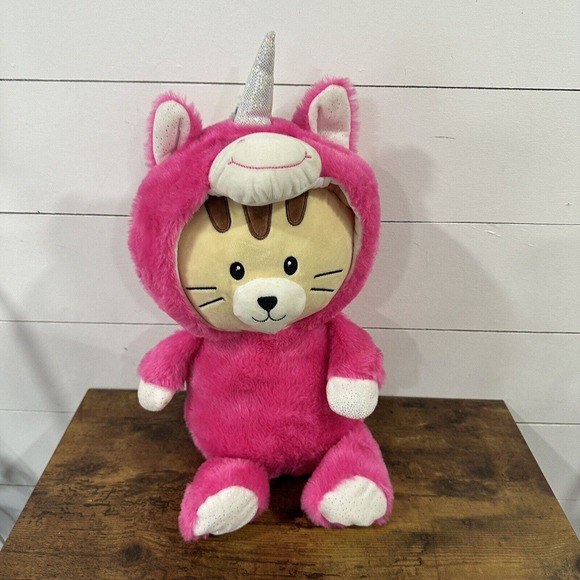 Spark Create Imagine Cat Kitten Plush Pink Unicorn Costume 18" Stuffed Animal - Picture 2 of 8